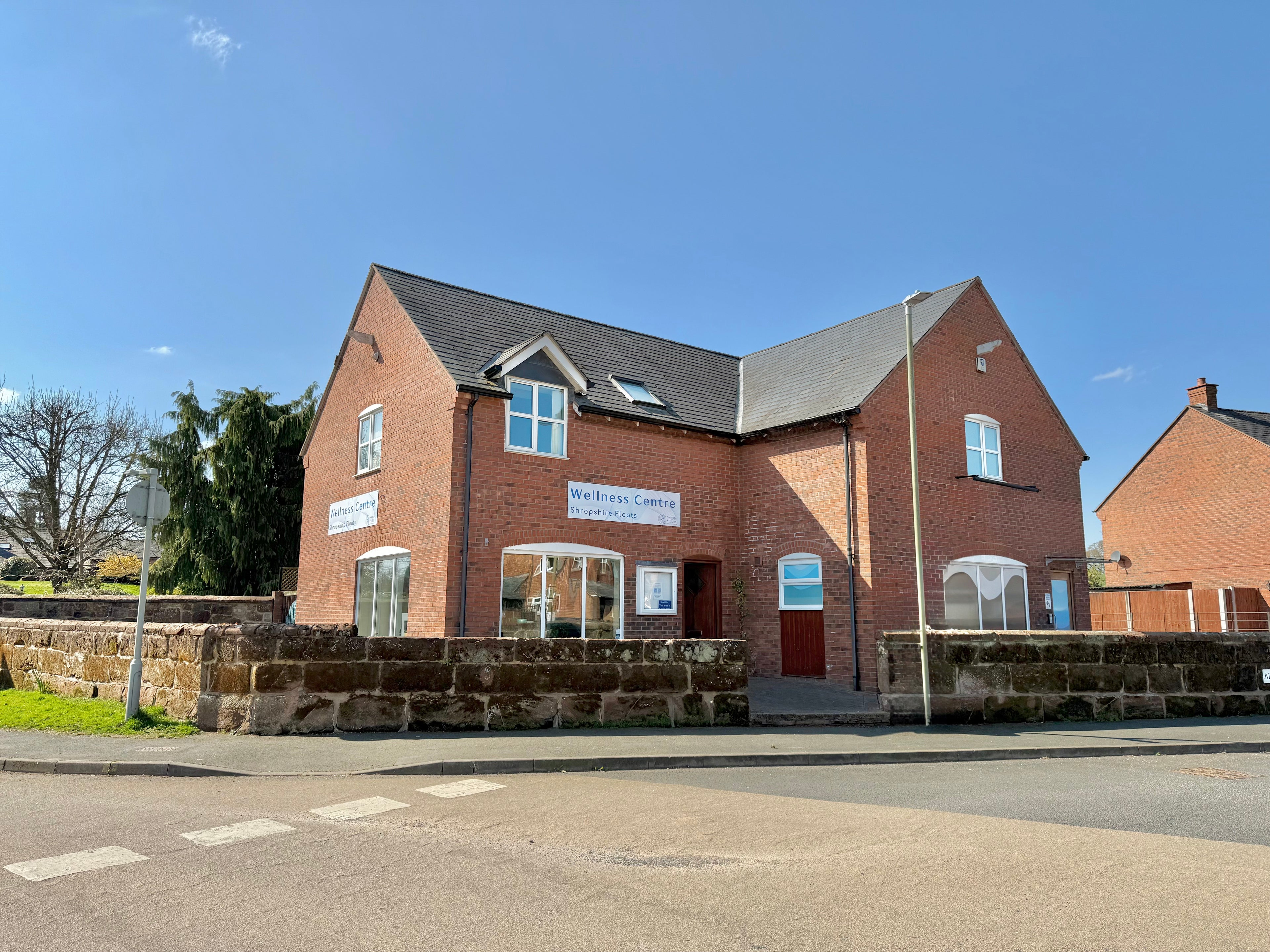 Shropshire Floatation and Wellness Centre exterior building, Myddle Shrewsbury — home of float therapy, hyperbaric oxygen, Fire and Ice and the Seychelles Sunroom.